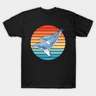 Humpback Whales Retro Sunset T-Shirt